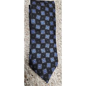 JZ Richards Boulder, CO Geometric 100% Silk USA Handmade Black Blue 3.5x58